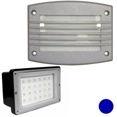 Φωτιστικό Χωνευτό Ορθογώνιο LED 1.4W 230V Μπλέ φως Αλουμινίου Γκρί 9675 IP54